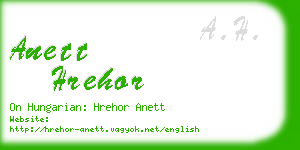 anett hrehor business card
